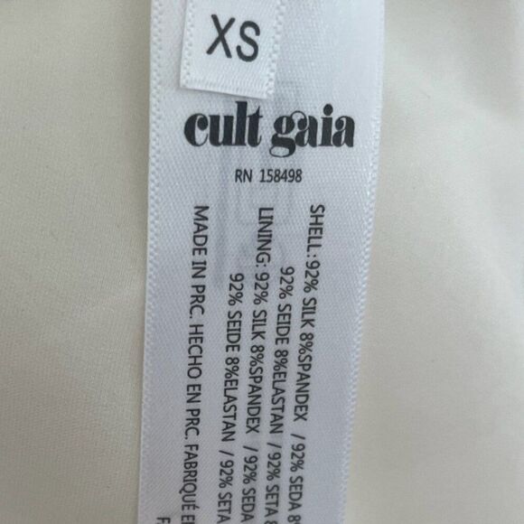 NWT Cult Gaia Nymeria Stretch-Silk 3D Floral Open Back Gown Off White Size XS - Picture 10 of 12